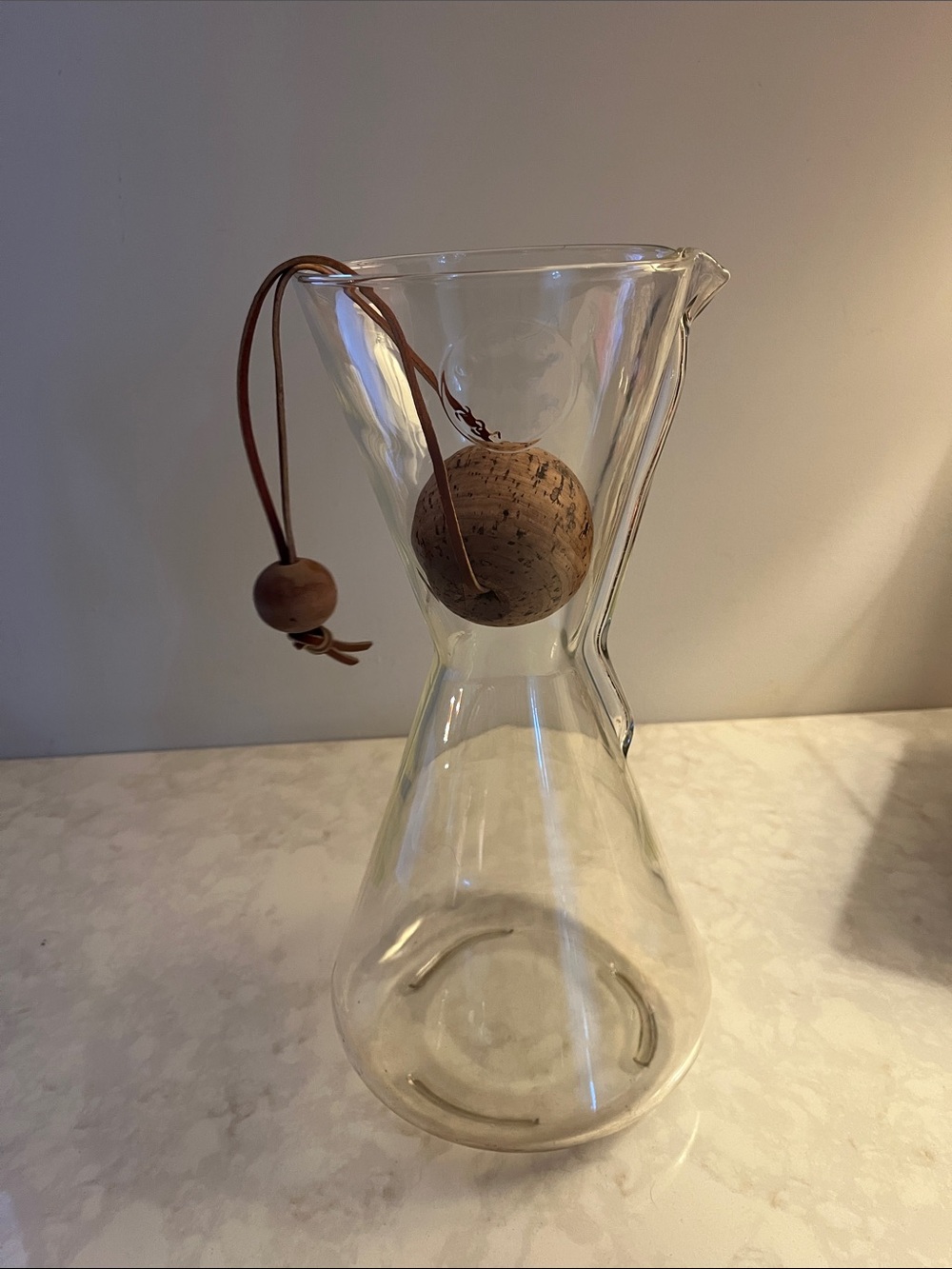 Vintage Chemex 13” #2241368 pour over coffee maker.  8-10 cup MCM cork stopper